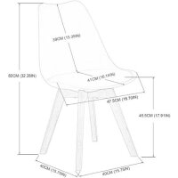 2er Set Esszimmerstühle mit Massivholz Buche Bein Skandinavisch Design Gepolsterter aus Leder Küchenstuhl Essstühle, Rauchrosa