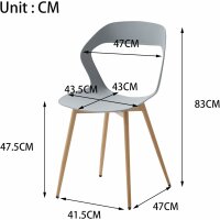 6er-Set Esszimmerstühle oder Bürostuhl mit Metallbeinen, Küchenstühle für Wohnzimmer, Esszimmer, Besprechungszimmer, Grau