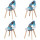 4 Esszimmerstühlen, Mehrfarbiger Patchwork-Esszimmerstuhl, Stoffstuhl mit Massivholzbeinen für Esszimmer, Wohnzimmer (Blau)