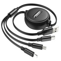 HOCO 3in1 USB-Kabel komaptibel mit iPhone + Micro-USB +...