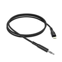 HOCO AUX Audio Jack 3,5 mm Kabel kompatibel mit iPhone UPA18 1 m schwarz