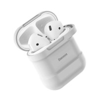 Baseus Silikon Hülle Kopfhörerbox mit Magnetband kompatibel mit Apple Kopfhörer Hellgrau