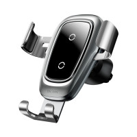 Baseus Auto- Handyhalterung mit induktiver Ladefunktion für den Lüftungsgitter in Silber