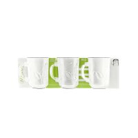 Almina Ela 6 Tlg. Gläser-Set mit Rosenmotiv Transaprent mit Henkel 230 ml für Tee oder Kaffee