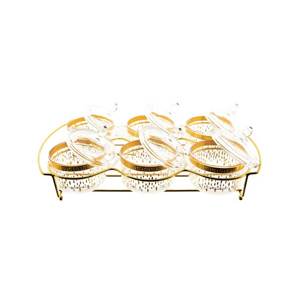 Almina 13 Teiliger Snack-Set Servierschalen für Snacks mit goldenen und silbernen Details