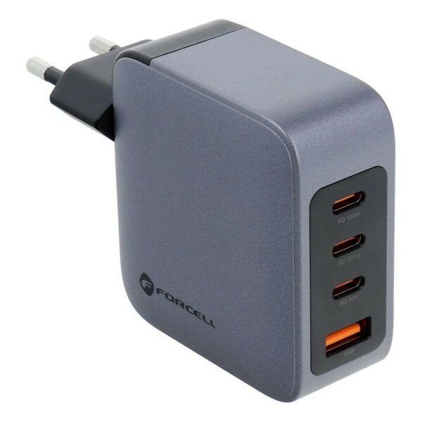 Forcell F-Energy Ladegerät mit 3x USB C und USB A Buchsen - 100W mit PD und Quick Charge 4.0 Funktion