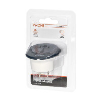 Virone Universaladapter Reiseadapter - USA, 250V, 10A, (TA-8) weiß-graphit