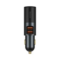 Baseus Autoladegerät Schnellladegerät mit Zigarettenanzünder 2x USB 120W Grau