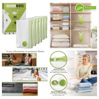 Vakuumbeutel 6x Größe L (80x60cm) -  INKL. ETIKETTEN - Vakuumbeutel für Kleidung, Kissen, Handtücher etc. - Vakuumierbeutel Bettdecken - Vacuum Storage Bags - Aufbewahrung Vakuum