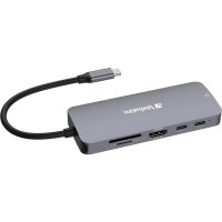 Verbatim USB-C Pro Multiport-Hub CMH-09, 9 Port, 3x USB 3.2-A, 2x USB 3.2-C, HDMI 4K, RJ45, SD, microSD, USB 3.1-C Kabel