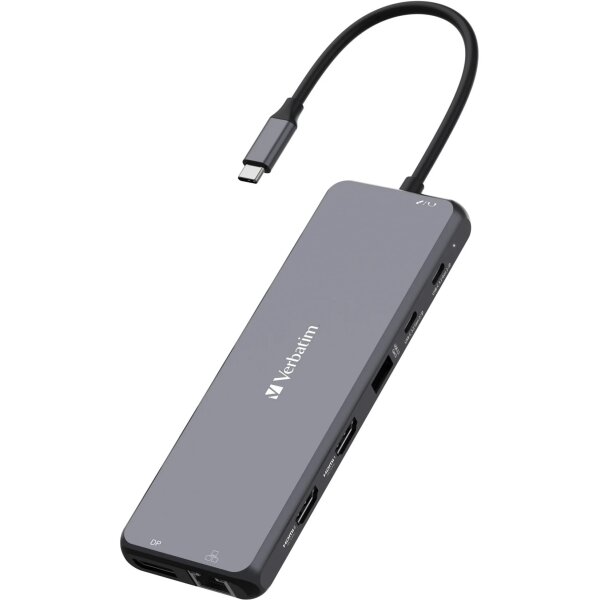 Verbatim USB-C Pro Multiport-Hub CMH-13, 13 Port,Dockingstation Grau