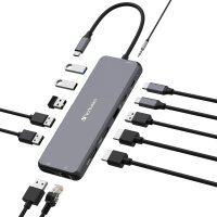 Verbatim USB-C Pro Multiport-Hub CMH-13, 13 Port,Dockingstation Grau