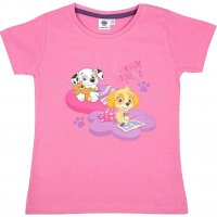 Schlafanzug für Mädchen - 110/116 Dream Patrol Kinder Pyjama Set Kurzarm Oberteil mit Hose Rosa/Lila