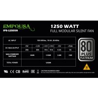 INCA IPS-1250XN Silent Power Supply Kompatibel mit dem neuesten ATX 12V V2.3 Standard Der extrem leise 120-mm-Lüfter sorgt für einen außergewöhnlichen Luftstrom. (1250XN)