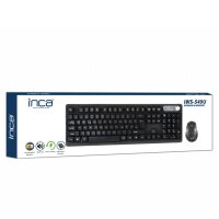 INCA Tastatur IWS-549U Wireless Set inkl Maus, Kabellos, Schwarz, QWERTY