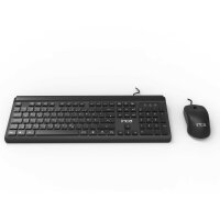 INCA Tastatur IMK-377 Corded Set Silent Tasten USB Tastatur & Maus Set schwarz