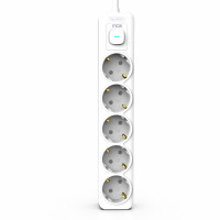 INCA Steckdosenleiste IPW-44SY 5fach, LED Anzeige Kinderschutzfunktion Weiß 1,5m
