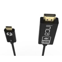 INCA USB-C auf HDMI Kabel 1,8 m (4K@60Hz) Konverterkabel Adapterkabel Schwarz