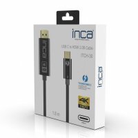 INCA USB-C auf HDMI Kabel 1,8 m (4K@60Hz) Konverterkabel Adapterkabel Schwarz