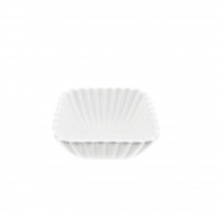 Sunay 8 Teiliger Snackschalen-Set Riffle Design aus Porzellan in Weiß Eckig