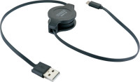 Schwaiger Ausziehbarer Ladekabel 0,8 m USB Typ C...