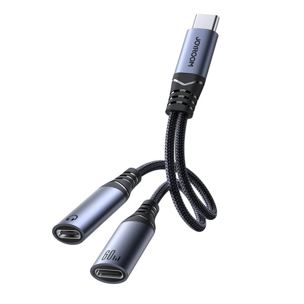 Joyroom SY-C03 USB-C auf 2x USB-C 2in1 DAC-Adapter – Schwarz Audio Adapter 2-in-1