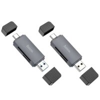 HOCO Speicherkartenleser 2in1 USB A + Typ C 3.0 HB45 grau