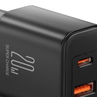 Wandladegerät Joyroom JR-TCF05 20W USB-A USB-C Ladegerät + USB-C Kabel - Schwarz