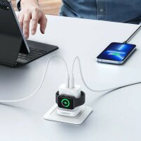 VEGER USB + Typ C Wandladegerät + Ladegerät kompatibel mit Watch PD 25W weiß