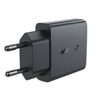 Acefast A69 Ladeadapter PD 30W GaN USB-A USB-C Wandladegerät – Schwarz