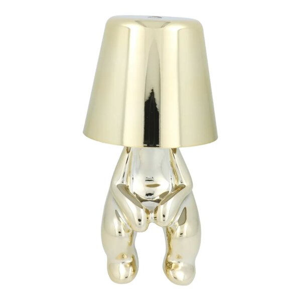 Tischlampe in Gold Nachttisch LED-Beleuchtung sitzender Mann 2700–6500 K