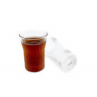 Mulex 2er Set Getränke Glas geriffelt 310ml Perfekt für jegliche Heiß - und Kaltgetränke