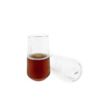 Mulex Glas 2er Set Stripe Riffel Longdrink-Glas, Glas,...