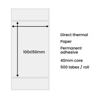 COFI 1453 Thermoetiketten 100x150mm (500 Stück) in Weiß