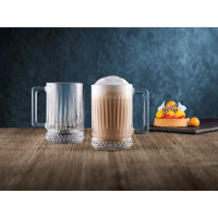 Pasabahce Elysia 2er-Gläser Set mit Henkel Teeglas Kaffeeglas 310 ml Transparent
