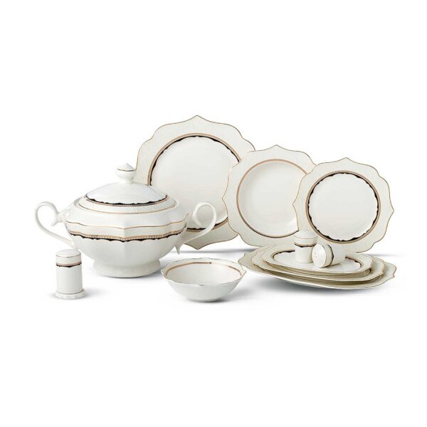 Erhabene Eleganz: Unser königliches Knochenporzellan-Dinner-Set für opulente Tischarrangements