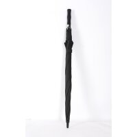 Fiberglasstockschirm ⌀130 cm ,Gummi -Handgriff, 190T Pongee-Bespannung in Schwarz