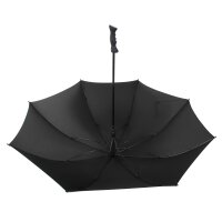 Teleskop Regenschirm in Schwarz ⌀130 cm mit Gummi-Handgriff Winddicht