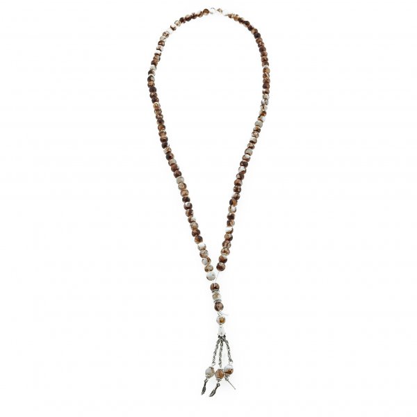 Gebetsketten aus 99 Perlen mit silbernen Akzenten 50 cm Anhänger mit Perlen