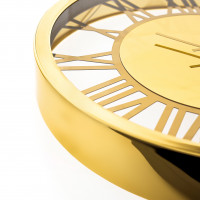 Almina Wanduhr in Gold ⌀40 cm mit Römischen Ziffern moderne Uhr für Ihr Zuhause