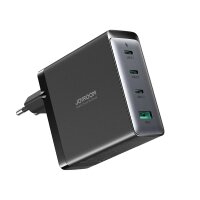 GaN Ultra 140W Schnellladegerät 3 x USB-C / USB-A Joyroom JR-TCG05EU - Schwarz + USB-C - USB-C 240W 1,2m Kabel