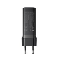 GaN Ultra 140W Schnellladegerät 3 x USB-C / USB-A Joyroom JR-TCG05EU - Schwarz + USB-C - USB-C 240W 1,2m Kabel