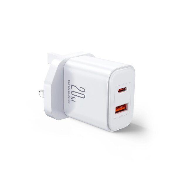 Wandladegerät UK Joyroom FlashSeries JR-TCF05 20W USB-A USB-C Ladegerät – Weiß