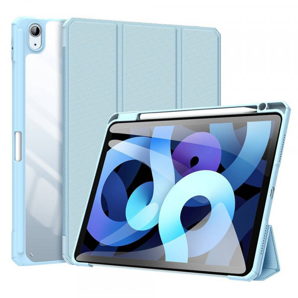 Dux Ducis Toby Eco-Leather Tablet-Ledertasche Schale Cover kompatibel mit iPad Air 13" 2024 mit Smart-Sleep Funktion Wake-Up Stifthalter Schutzhülle Blau