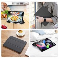 Dux Ducis Buch Tasche Hartschale mit Smart Sleep Standfunktion kompatibel mit iPad Air 11" 2024 Tablet Hülle Etui Brieftasche Schutzhülle Schwarrz