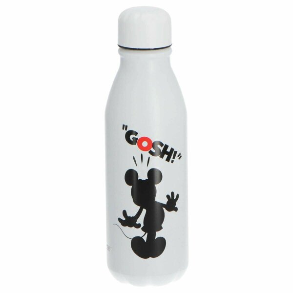 Mickey Mouse Aluminium Trinkflasche Flasche Getränkebehälter 600ml Weiß