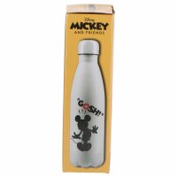 Mickey Mouse Aluminium Trinkflasche Flasche Getränkebehälter 600ml Weiß