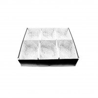 6 Tlg. Set Servierschale aus Glas Oval Glasschalen mit Muster für Snacks, Bowl, Dips