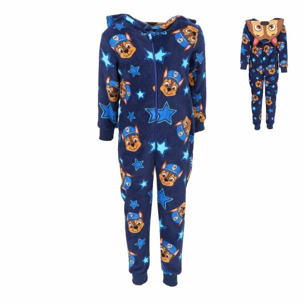 PAW Patrol Kuscheliger Fleece Onesie Schlafanzug Jumpsuit Kinder Pyjamas mit Hoodie