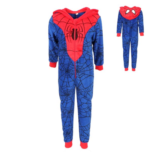 Spiderman Kinder Pyjamas Gemütlicher Fleece Onesie Jumpsuit mit Kapuze
